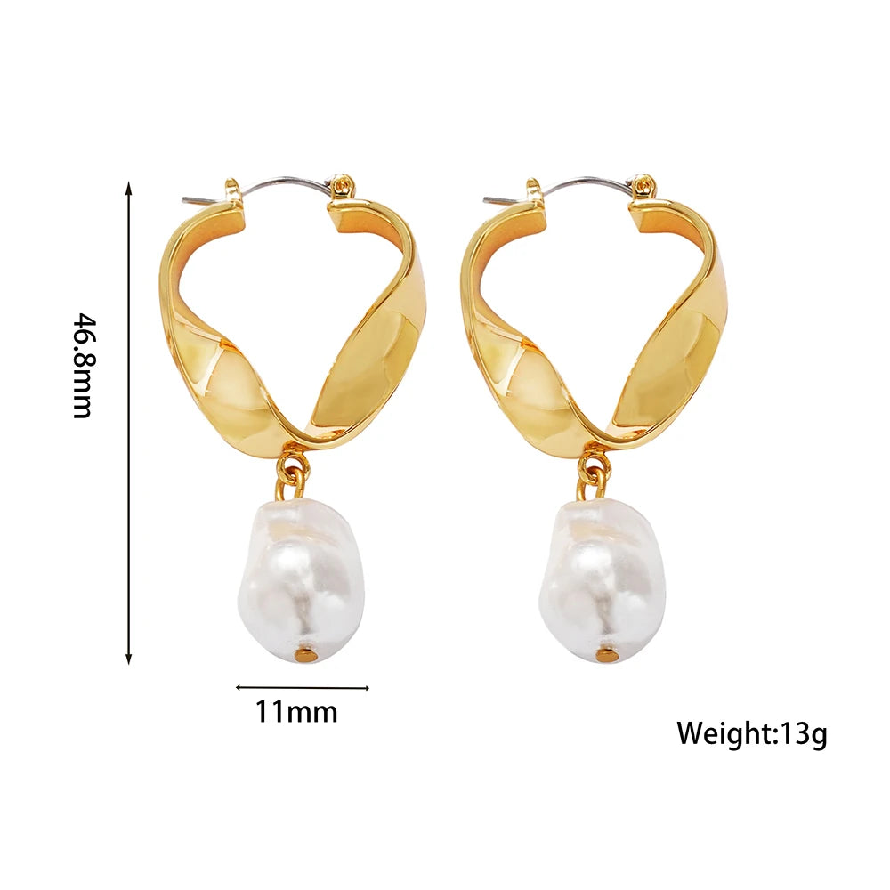 Fashion Torque Round Hollow Jewelry Earrings Brass 18k PVD gold-plated waterproof jewelry eardrop 2024 new