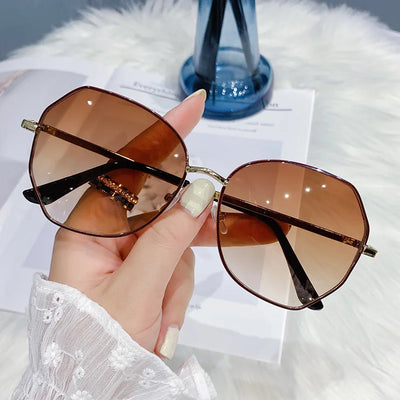 2023 Women's Sunglasses Polarized Fashion Polygonal Large Frame Glasses for Men очки солнечные женские