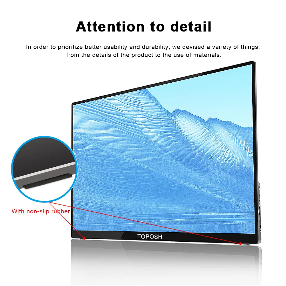 15.6 inch Ultra Slim Portable Monitor HDR 72% NTSC 300Cd/m² Extended Screen Display Game For Laptop Mac Phone Xbox PS4/5 Switch