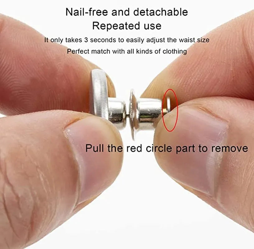 4/ 8pcs Adjustable Detachable Jeans Pin Buttons Nail Sewing-free Retro Metal Buckles for DIY Clothing Garment Button Accessories