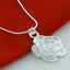 925 Sterling Silver Rose Flower Pendant Necklace 18/20-24/26/30 Inch Snake Chain For Women Wedding Engagement Jewelry