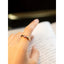 Luxury high court style French red zircon retro female index finger ring