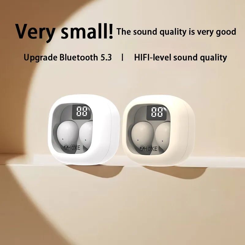 Headphones Bluetooth 5.3 True Wireless In-Ear Earphones Mini In Ear Noise Cancelling Invisible Sleeping HiFi Sound Quality